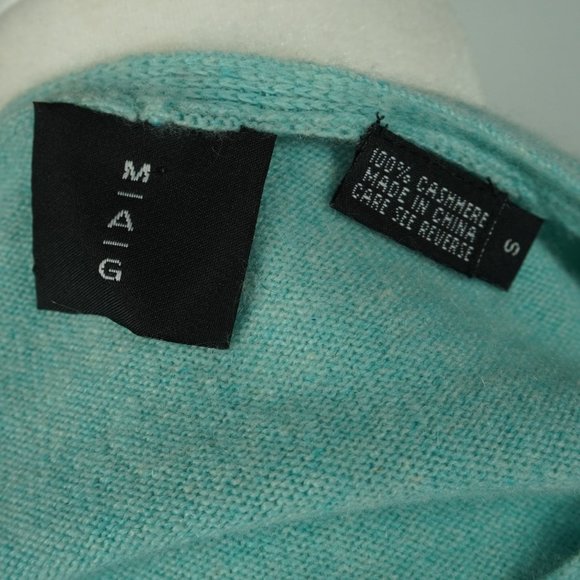 MAG by Magaschoni Cashmere Aqua V-Neck‎ Sweater Size Small - Picture 6 of 6